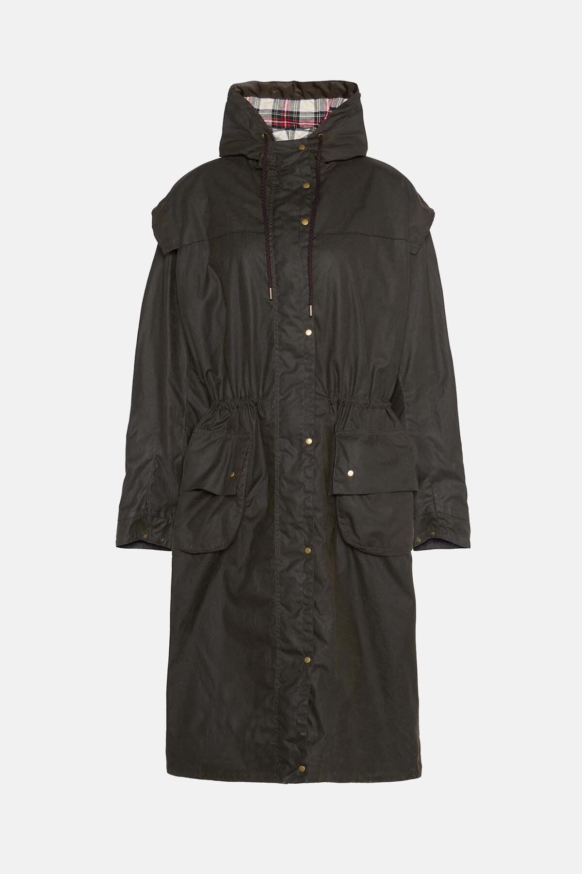 Barbour The Edit by Alexa Liam Waxed Parka Olive/dress stewart by