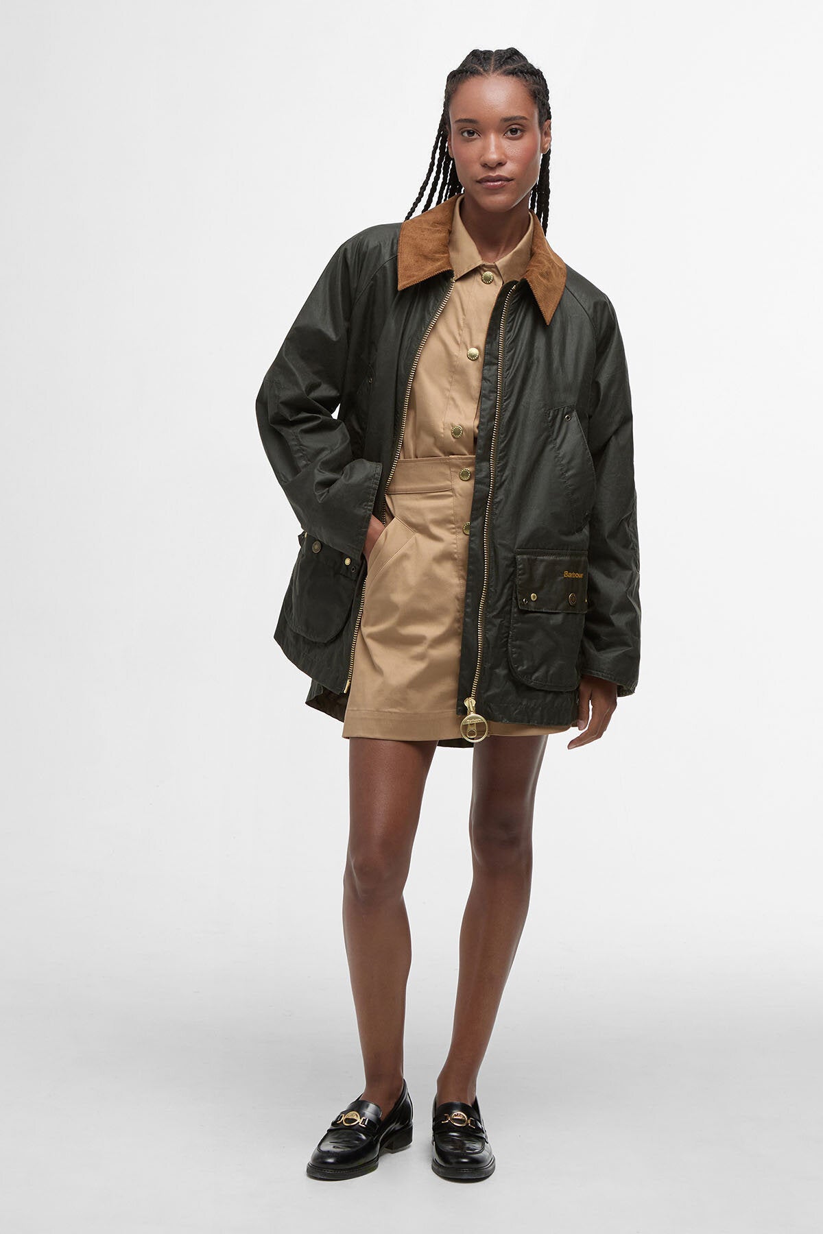 Barbour Raelynn Waxed Jacket Archive olive/ancien by Barbour Lady