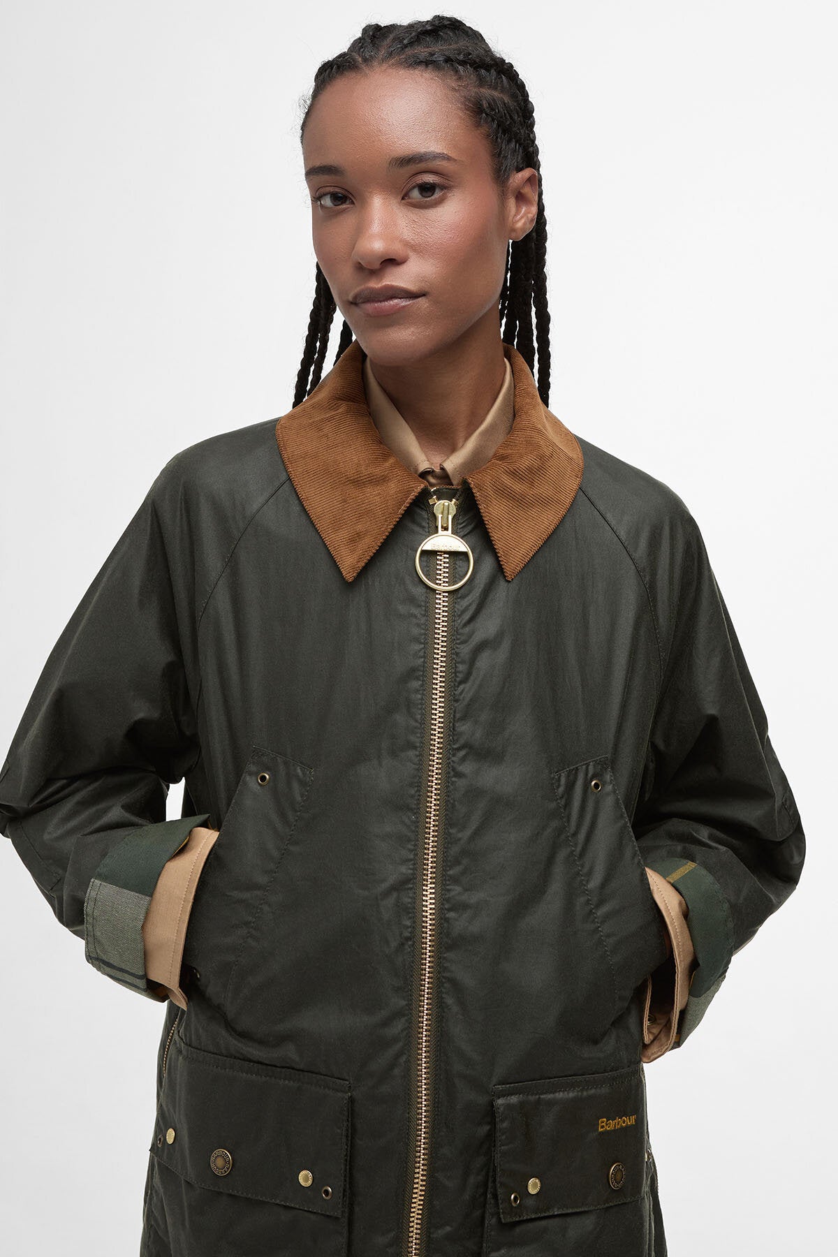 Barbour Raelynn Waxed Jacket Archive olive/ancien by Barbour Lady