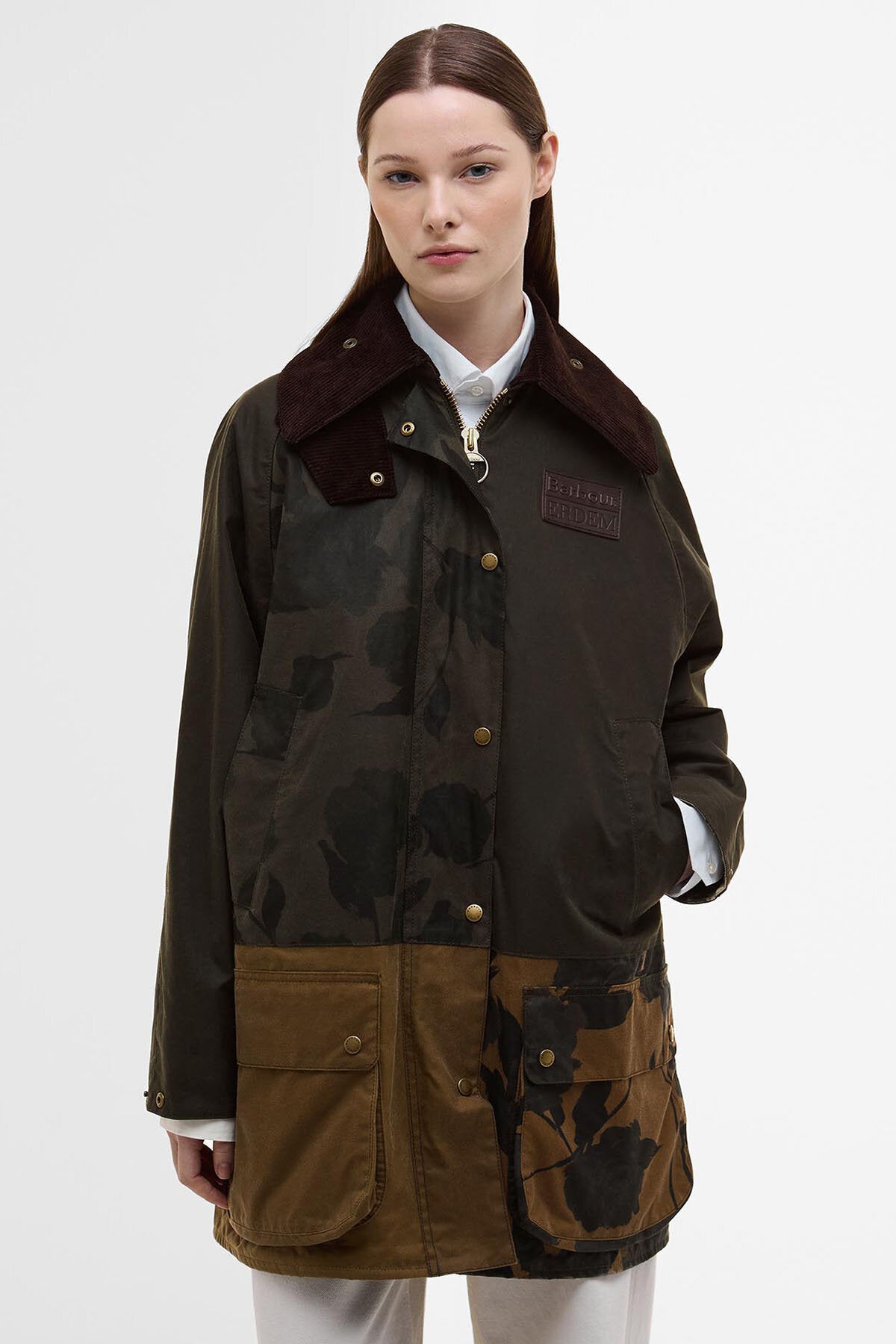 ジャケット Barbour SS25 BARBOUR X ERDEM JACKET (LWX1477 LWXOL99) Barbour x ERDEM Beauflower Waxed Jacket Arch. olv/snd/ancnt