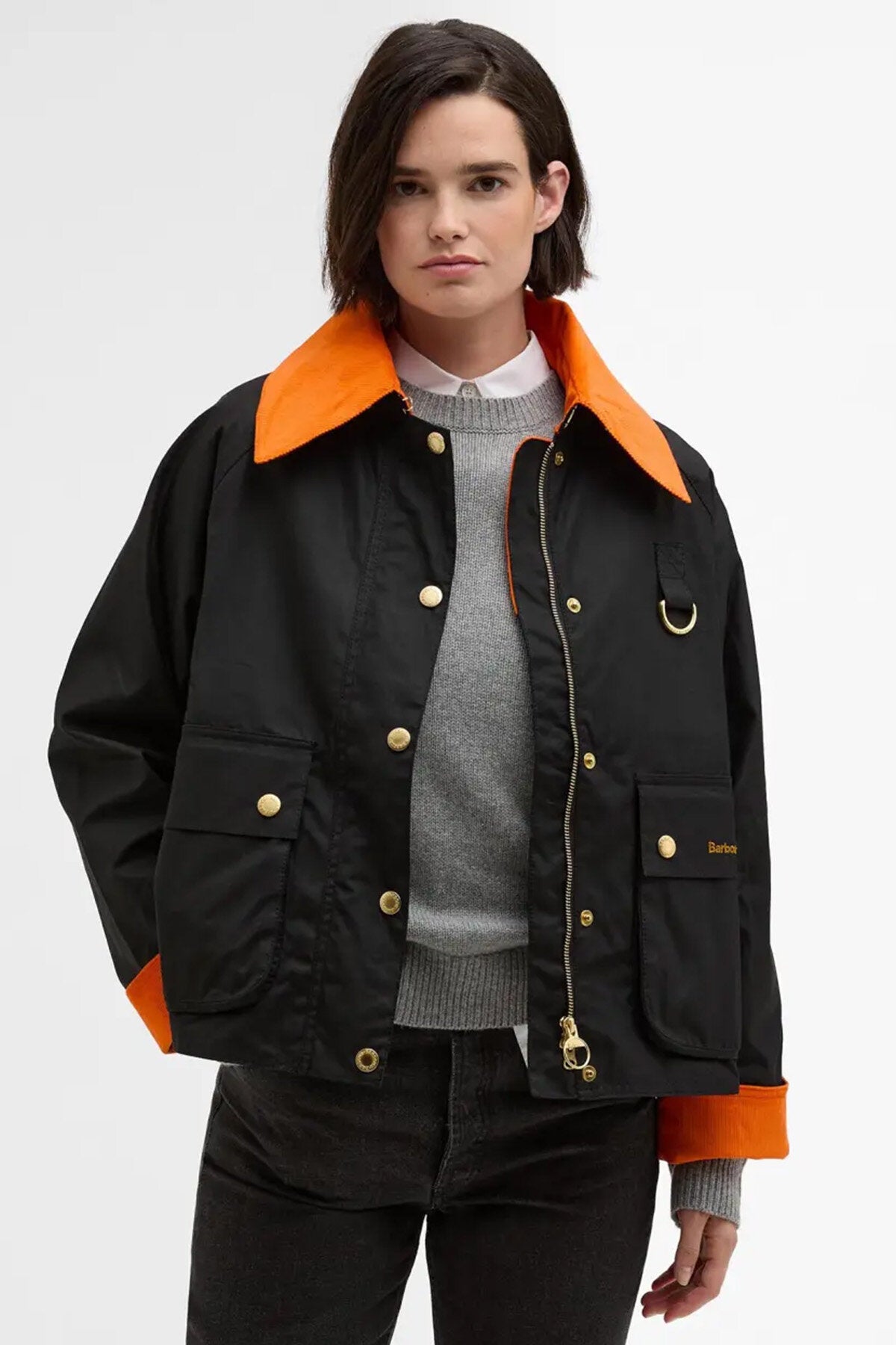 Barbour Icons Spey Waxed Jacket Black/classic by Barbour Lady