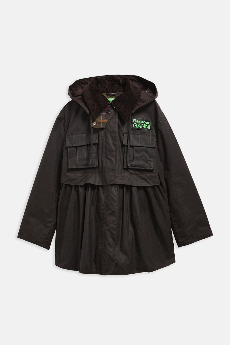 Barbour x GANNI Peplum Waxed Jacket