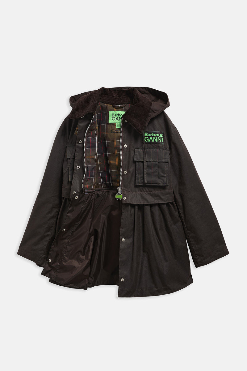 Barbour x GANNI Peplum Waxed Jacket