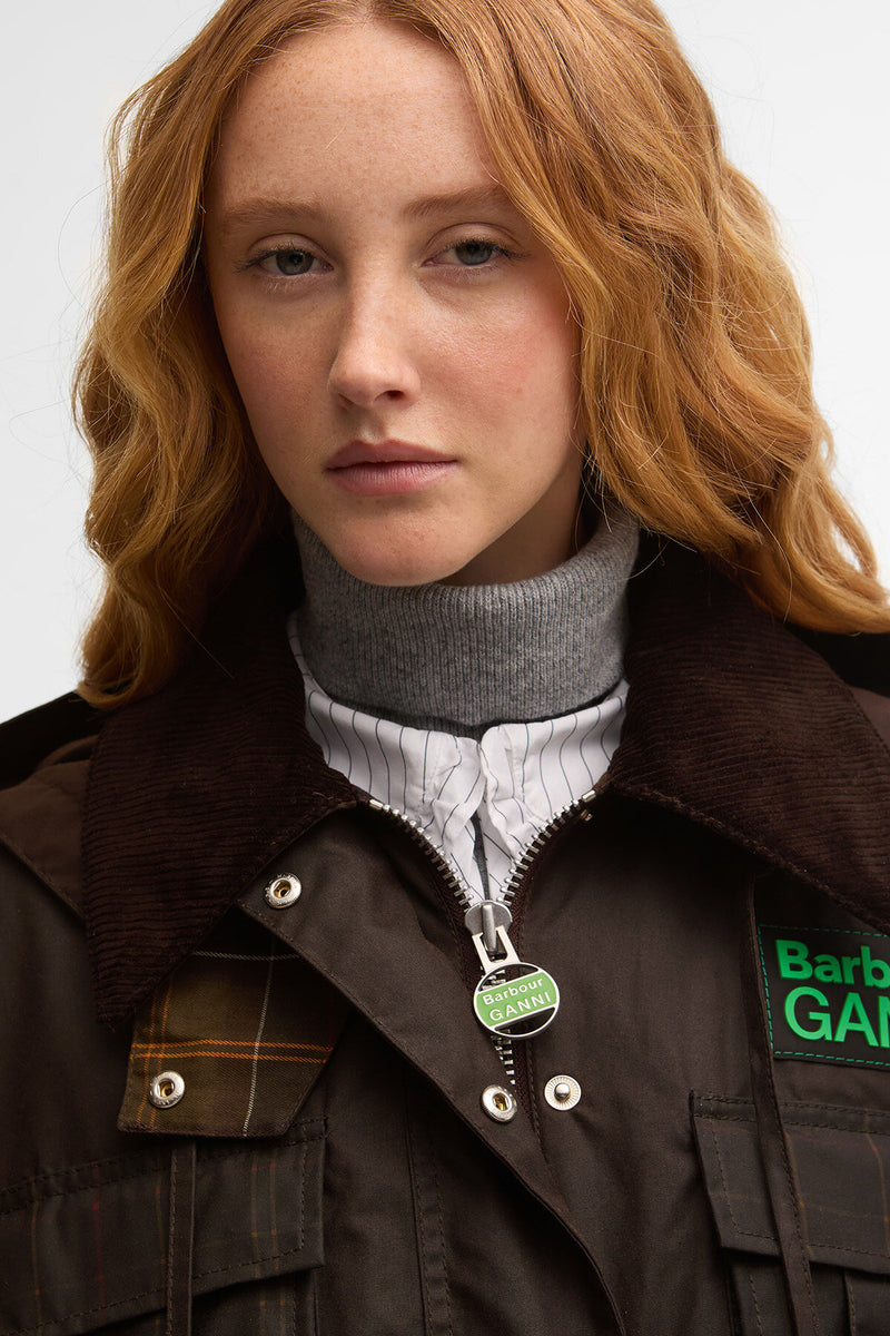 Barbour x GANNI Peplum Waxed Jacket