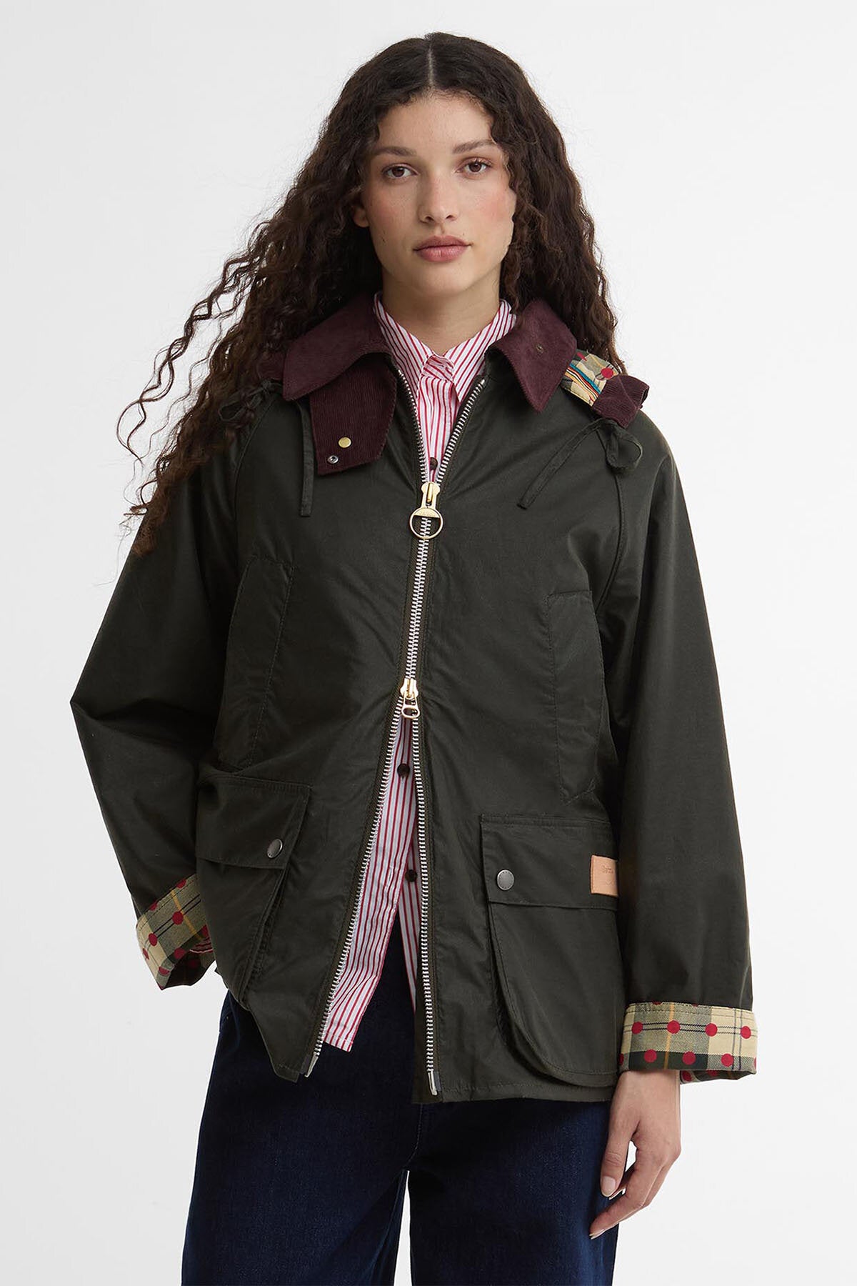 Paul Smith Loves Barbour Women's Bedale Waxed Jacket Arch olive