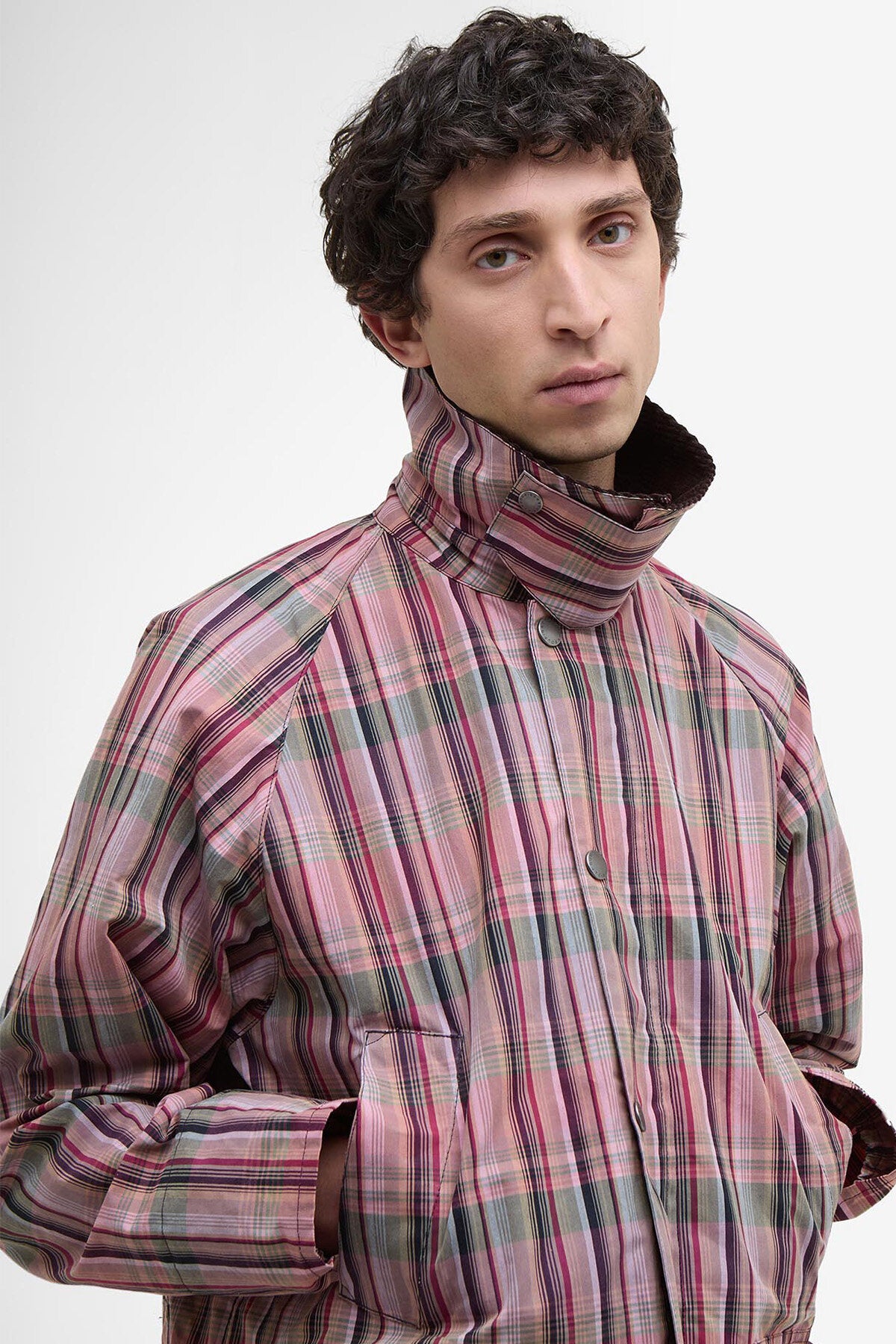 Barbour x NOAH Madras Bedale Casual Jacket Noah madras pink by