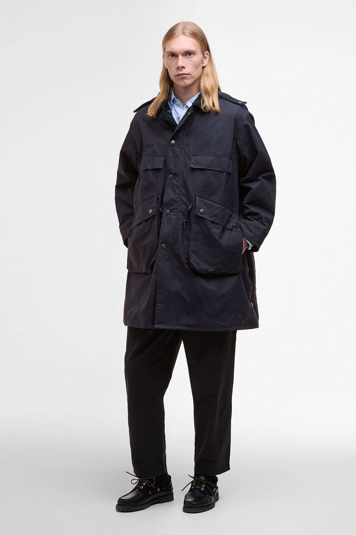 Barbour x Kaptain Sunshine Oversized Bedale Casual Field Coat Dark