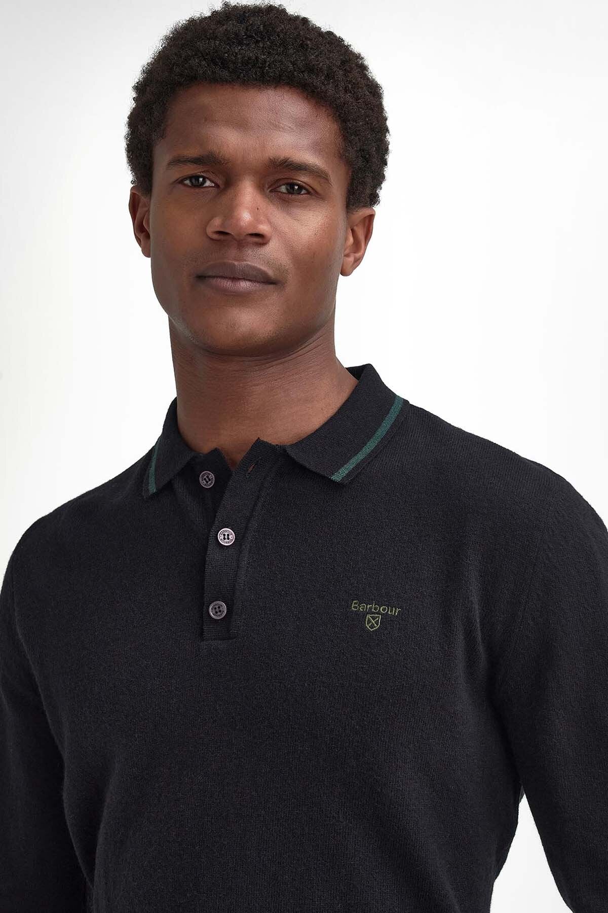 Barbour black polo best sale