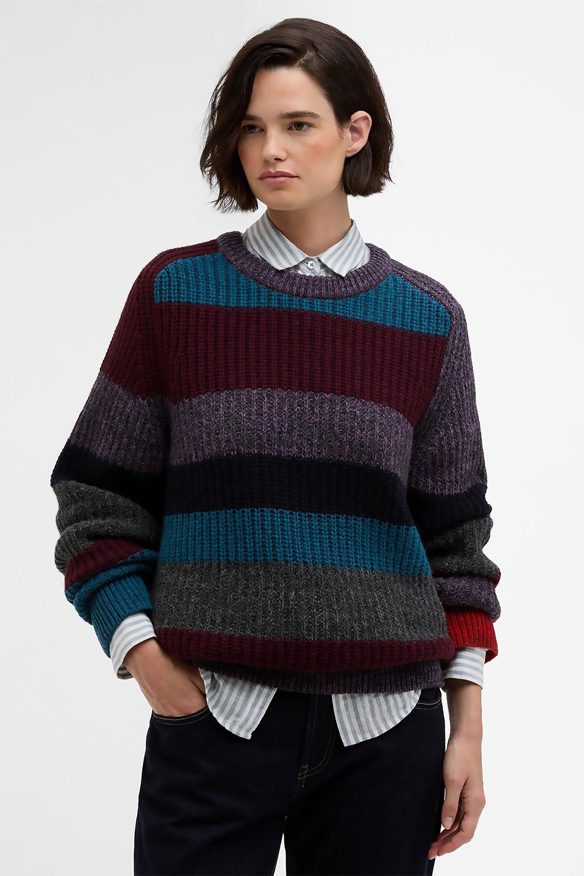 Paul Smith loves Barbour Multi Striped Crew Neck Jumper Multi