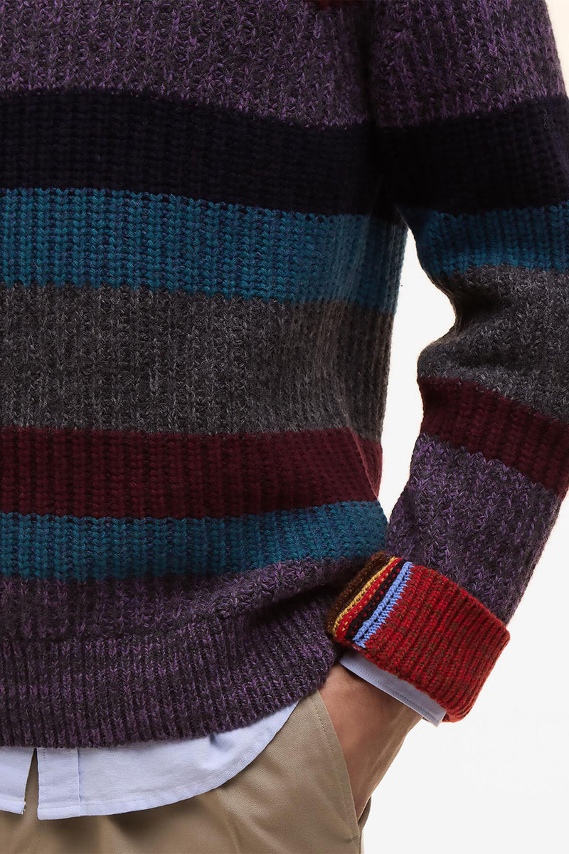 Paul Smith loves Barbour Multi Striped Crew Neck Jumper