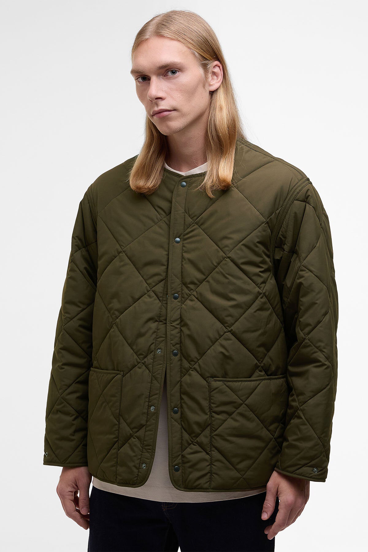 Barbour x Kaptain Sunshine Quilted Liner Khaki brown by Barbour
