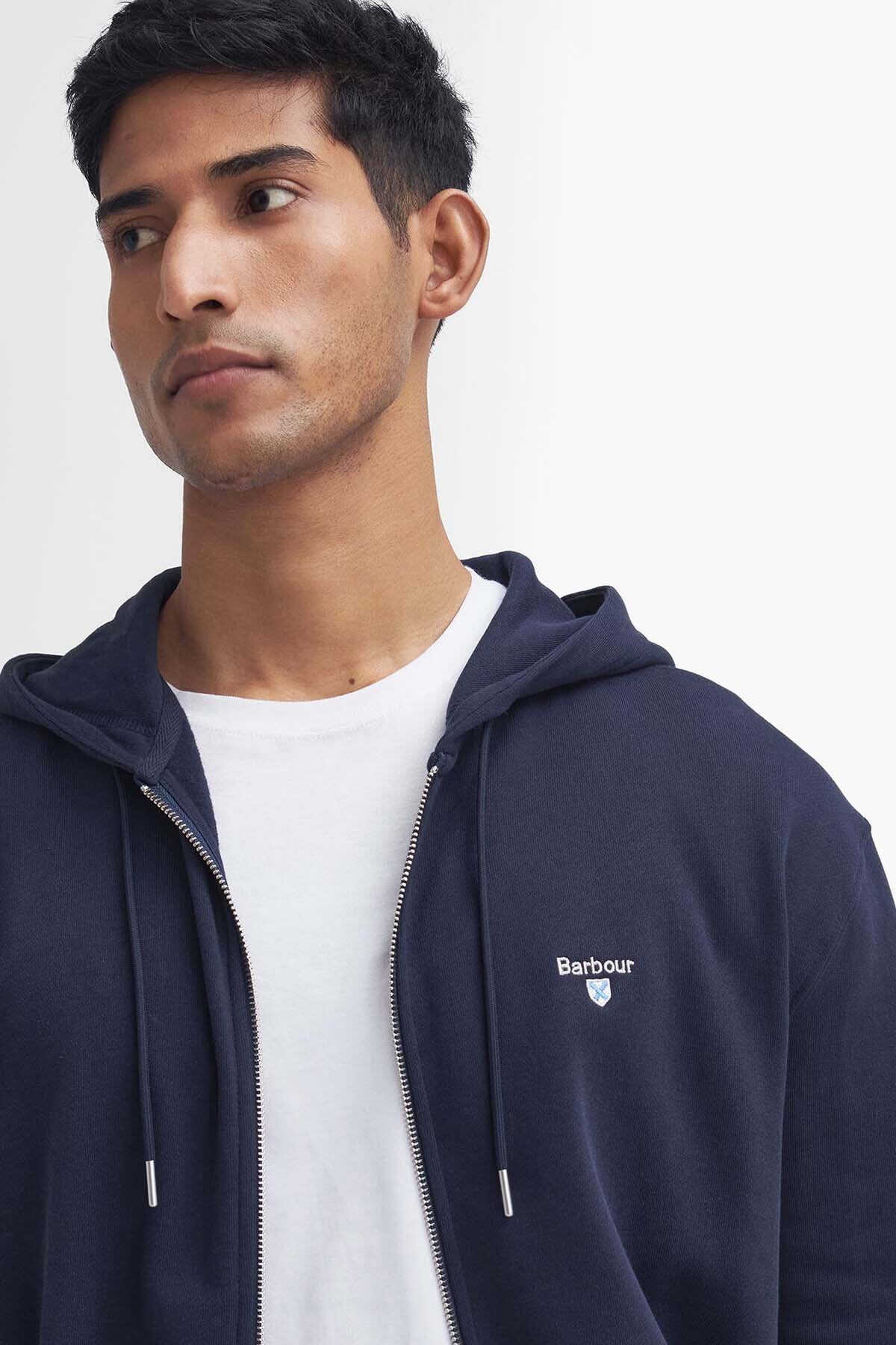 Beckhill Zip-Up Hoodie Navy by Barbour | Men | WP Store