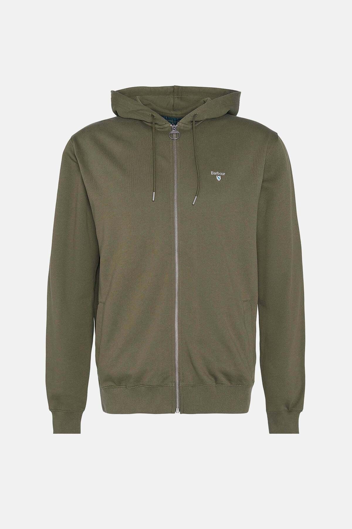 Beckhill Zip-Up Hoodie Mid olive by Barbour Men WP Store