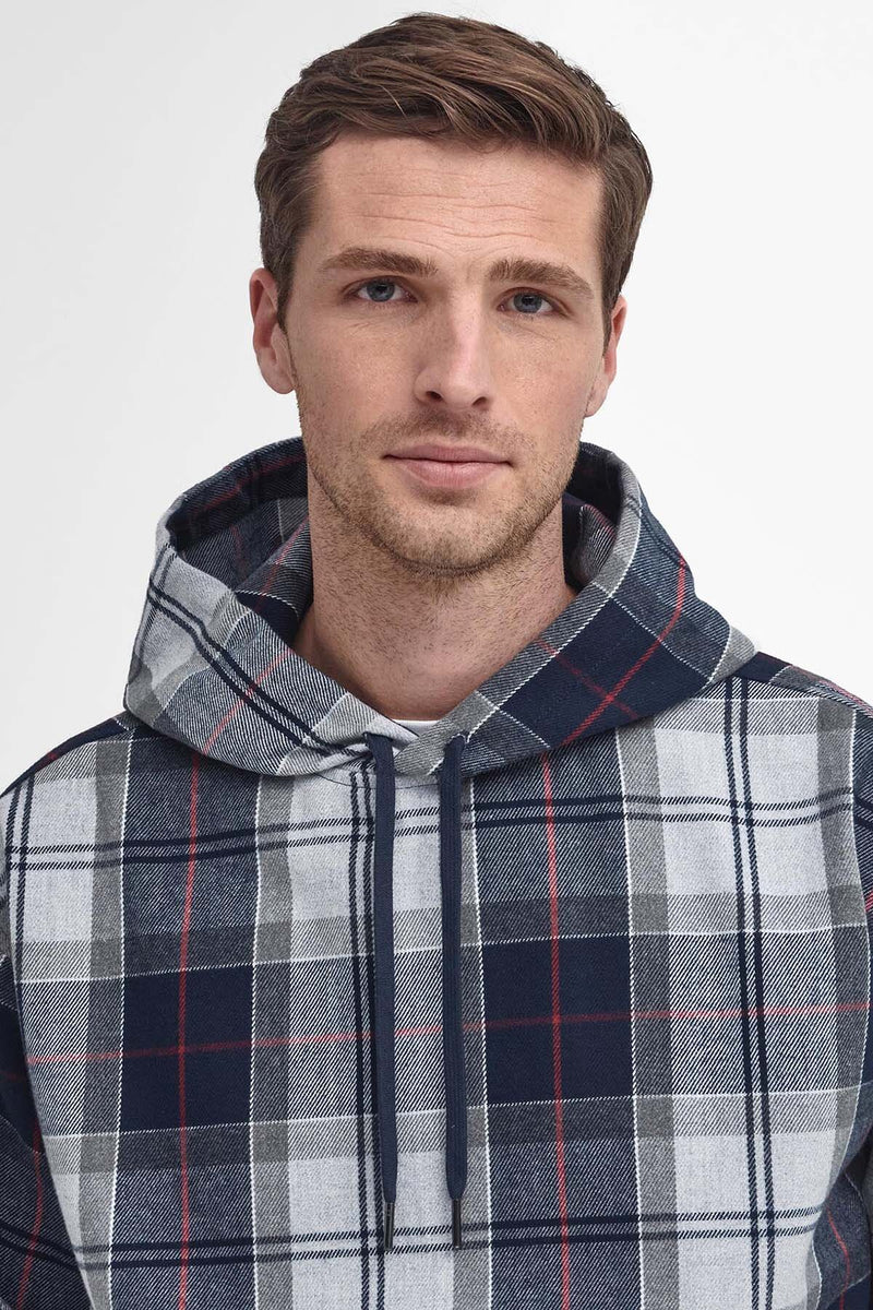 Felpa con cappuccio Brough in tartan Barbour