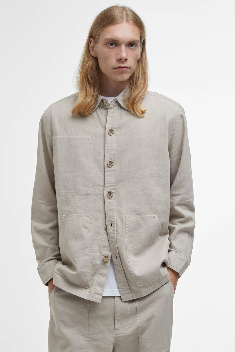 Barbour Natural Linen-Blend Overshirt