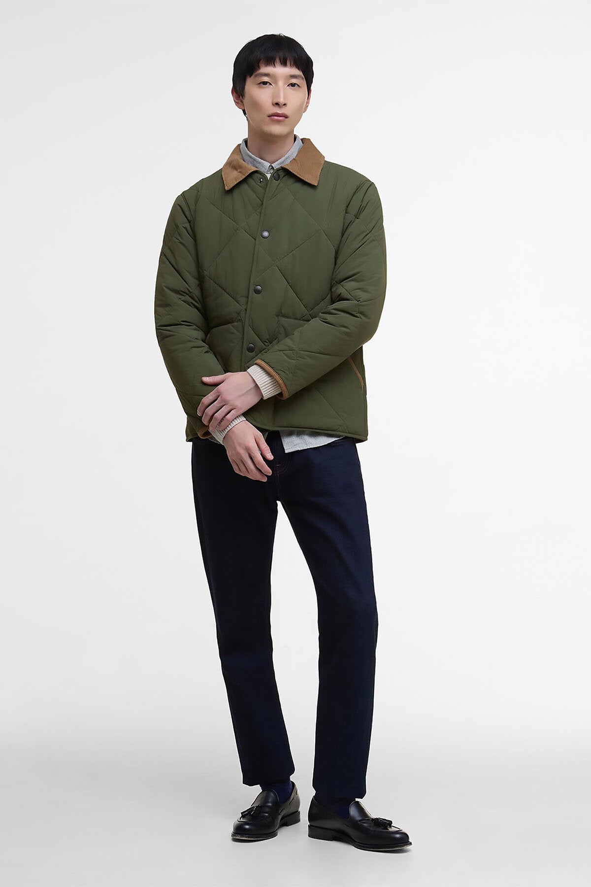 Modified Short Liddesdale Quilted Jacket Olive by Barbour | Men