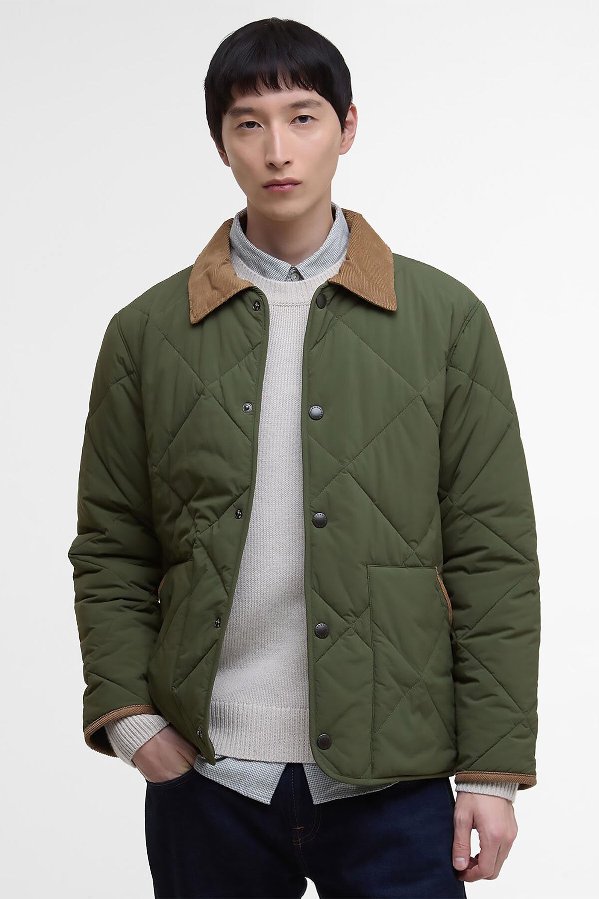 Barbour バブアー MQU1866 オリーブ MODIFIED SHORT LIDDESDALE QUILTED JACKET 38 Modified Short Liddesdale Quilted Jacket Olive by Barbour | Men