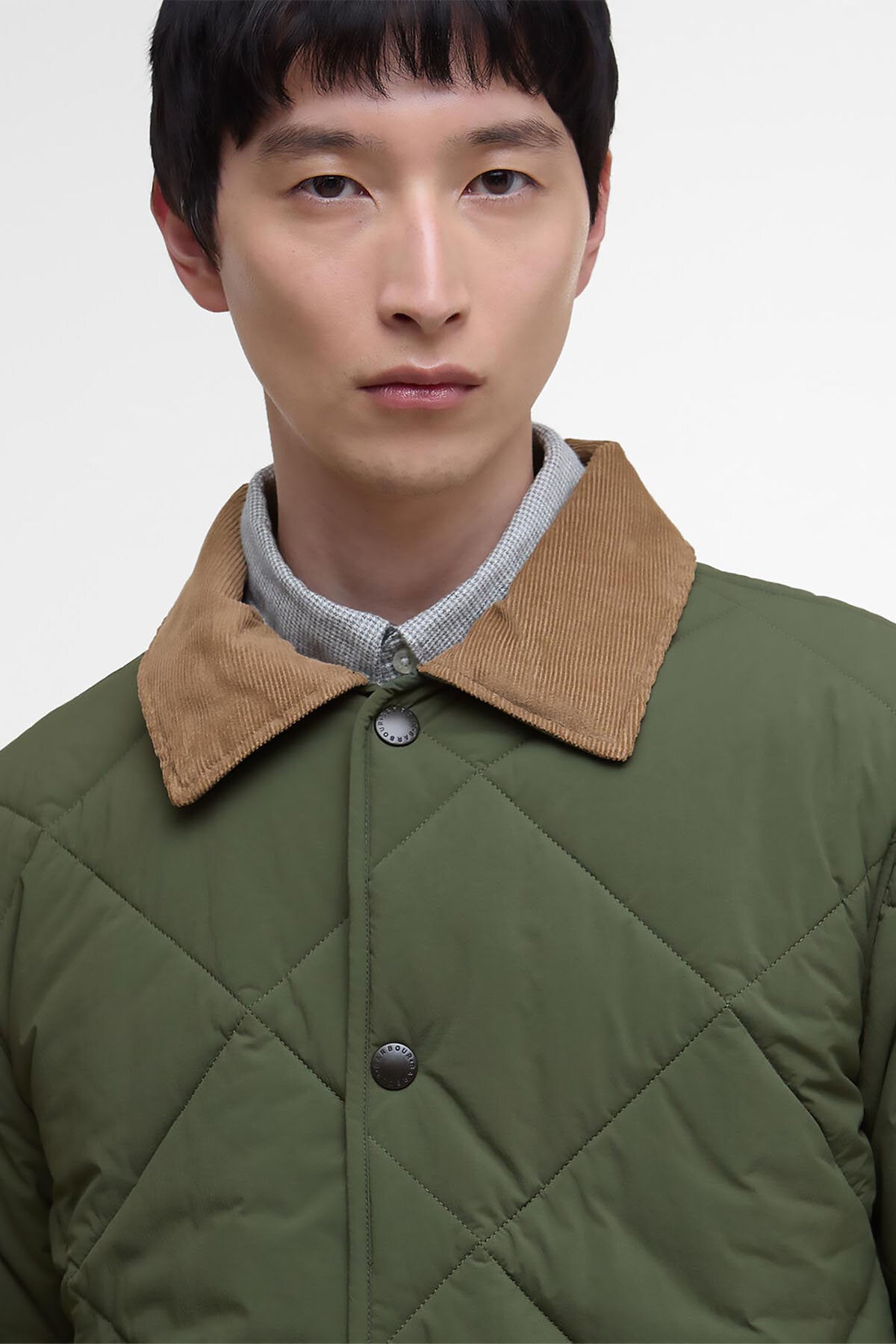 Modified Short Liddesdale Quilted Jacket Olive by Barbour | Men