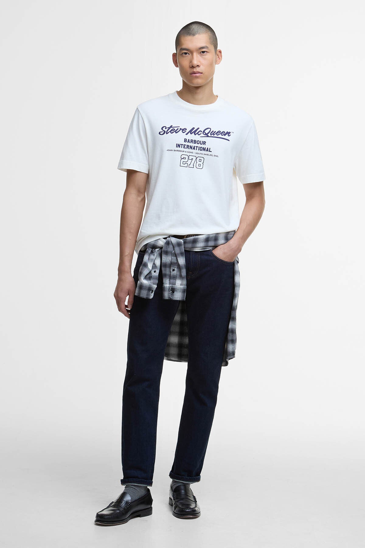 Colman Steve McQueen Graphic T-Shirt Whisper white by Barbour 