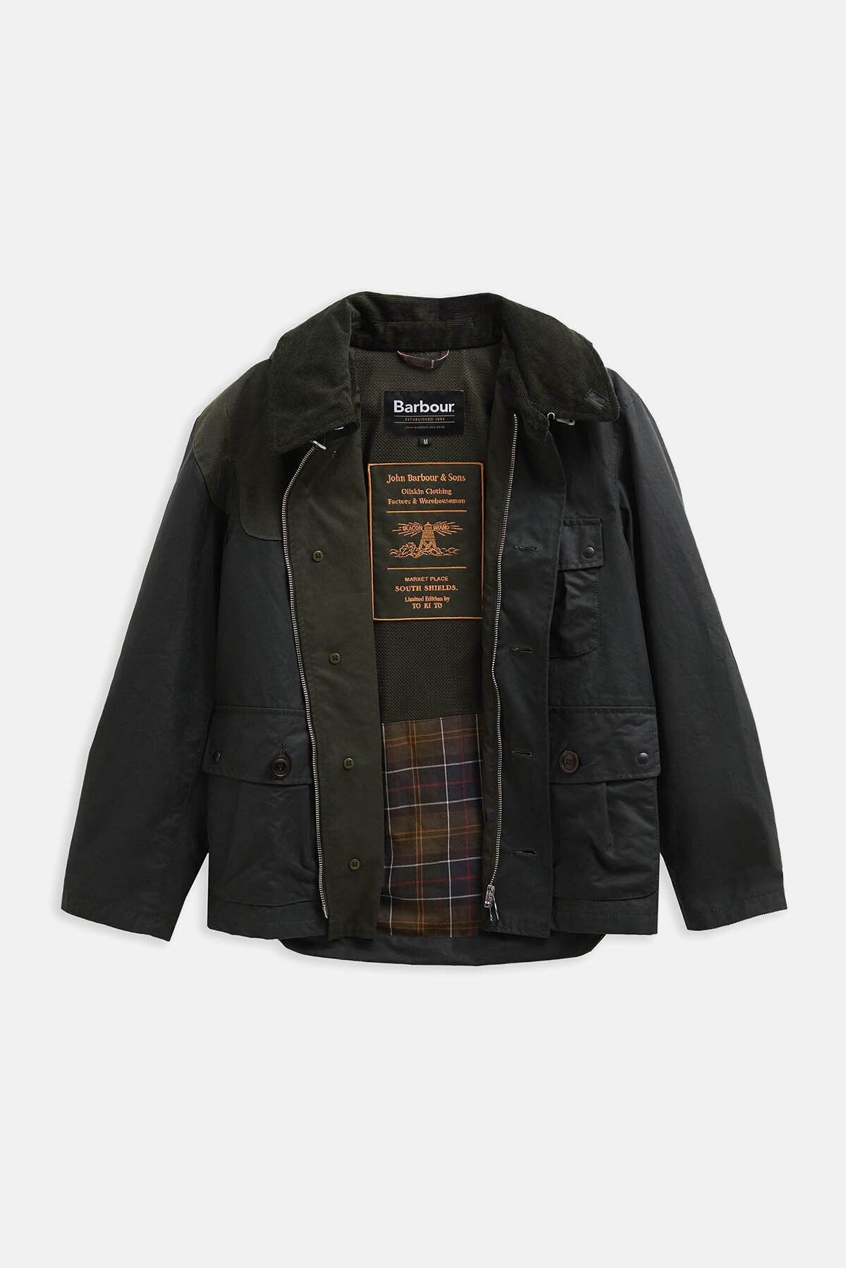 Barbour x TO KI TO Forest Waxed Jacket Sage by Barbour | Men Barbour x TO KI TO Forest Waxed Jacket Sage by Barbour | Men
