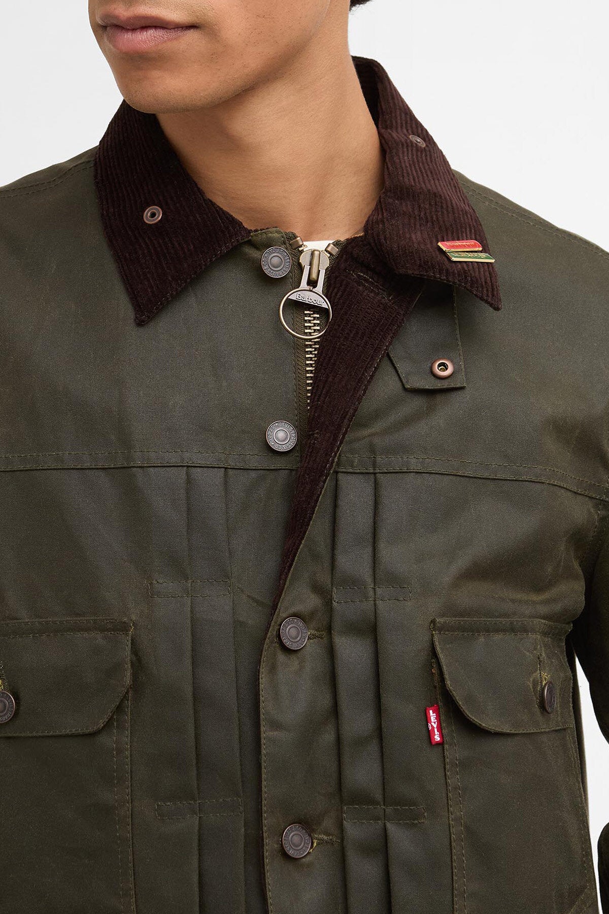 LEVI'S® X BARBOUR TYPEⅡ WAXED JACKET M Barbour x Levi's Type Ii Wax Jkt Archive olive by Barbour | Men