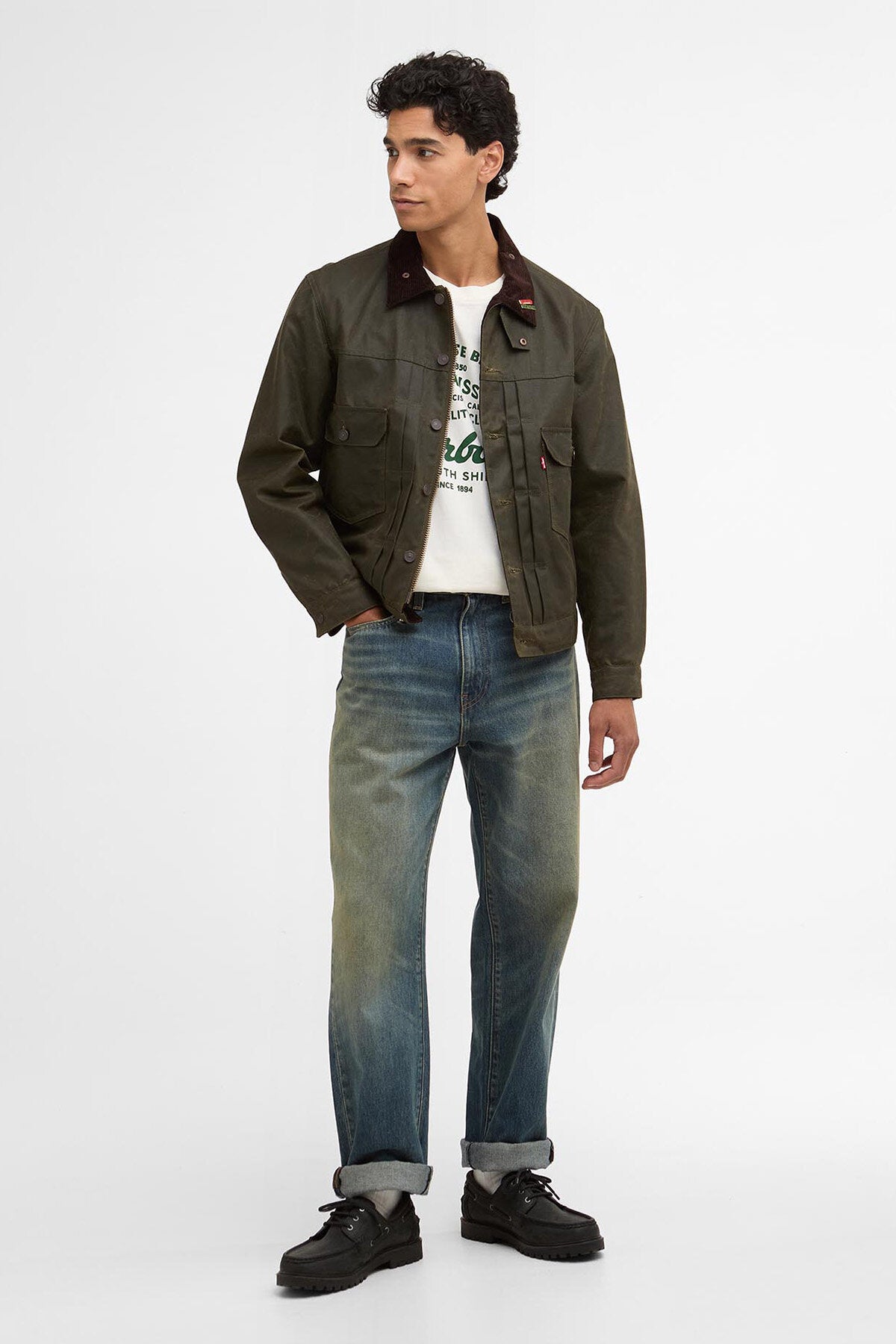 Barbour x Levi's Type Ii Wax Jkt Archive olive by Barbour | Men