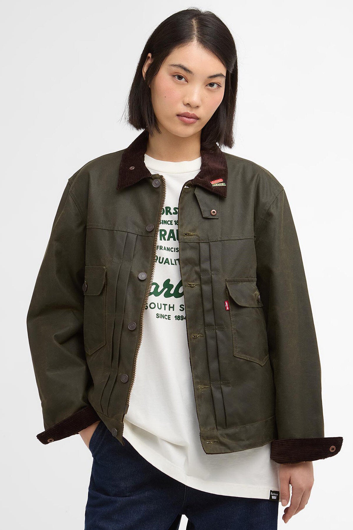 Barbour x Levi's Type Ii Wax Jkt Archive olive by Barbour | Men