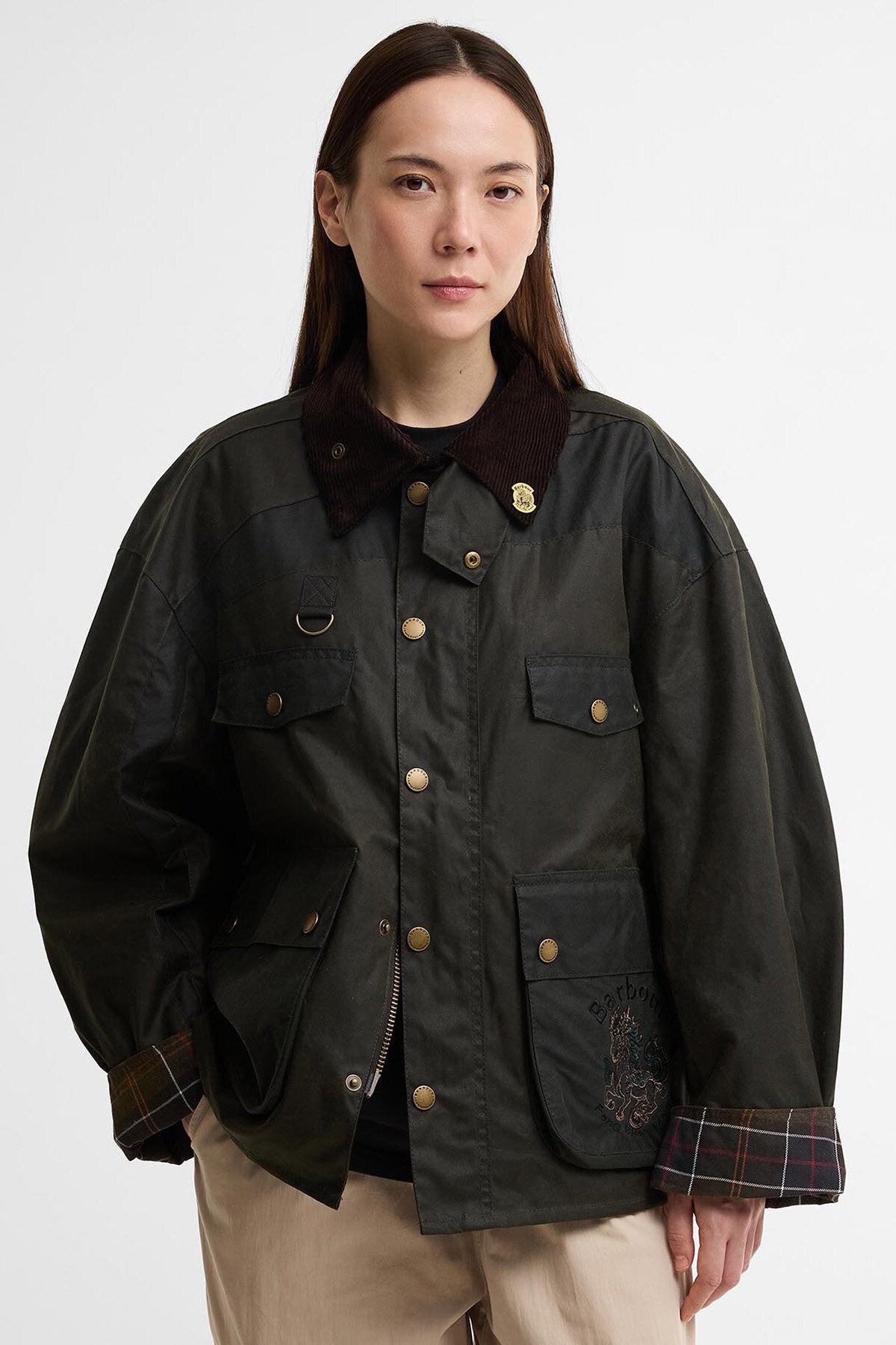 Barbour x Feng Chen Wang Porter Waxed Jacket Archive olive by 