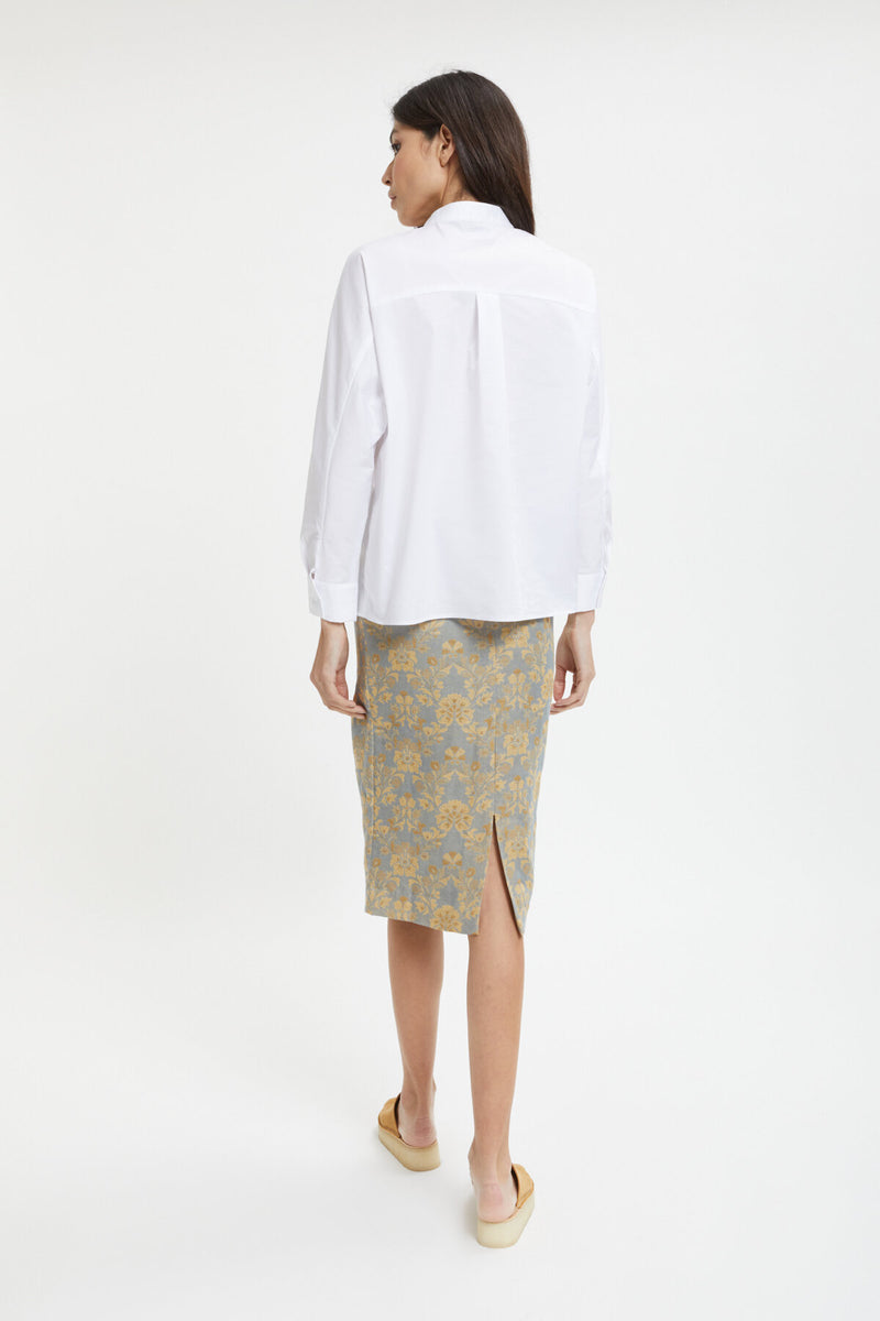 Pencil Skirt Poly India Jacquard Grey/beige by Needles Women