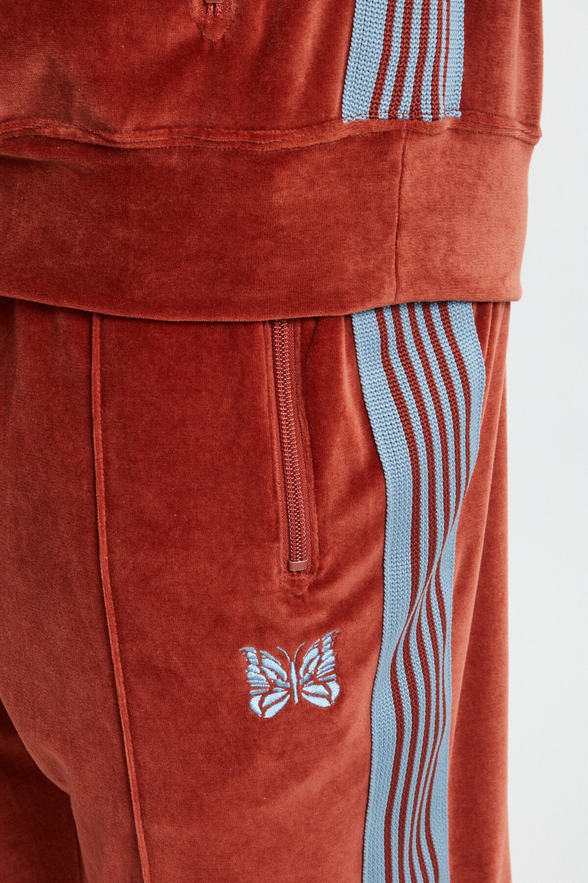 Narrow Velour Track Trousers Brick by Needles | Men | WP Store
