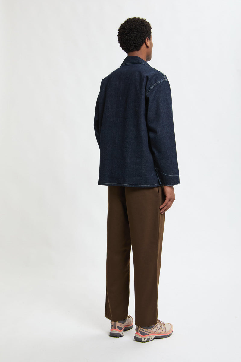 Tuck Tapered Fit Twill Pants