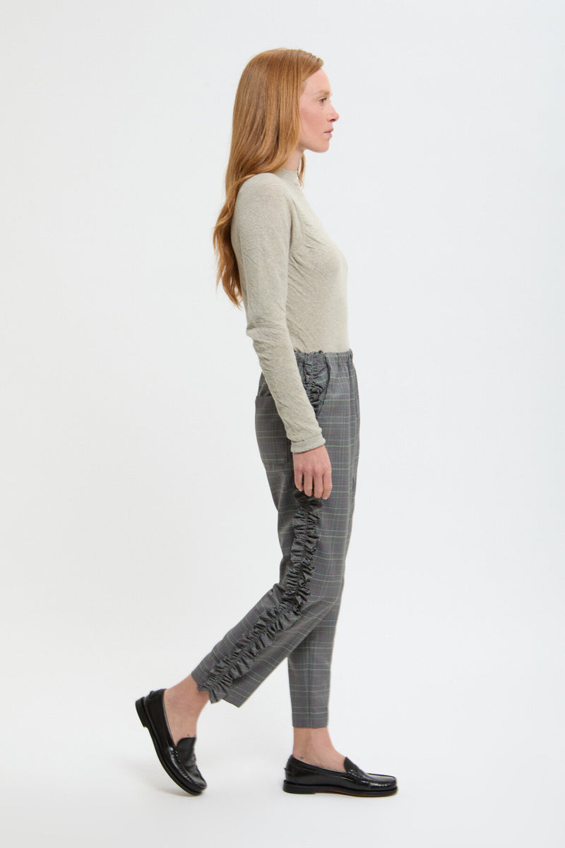 Pantaloni con volant laterali - Gabardine
