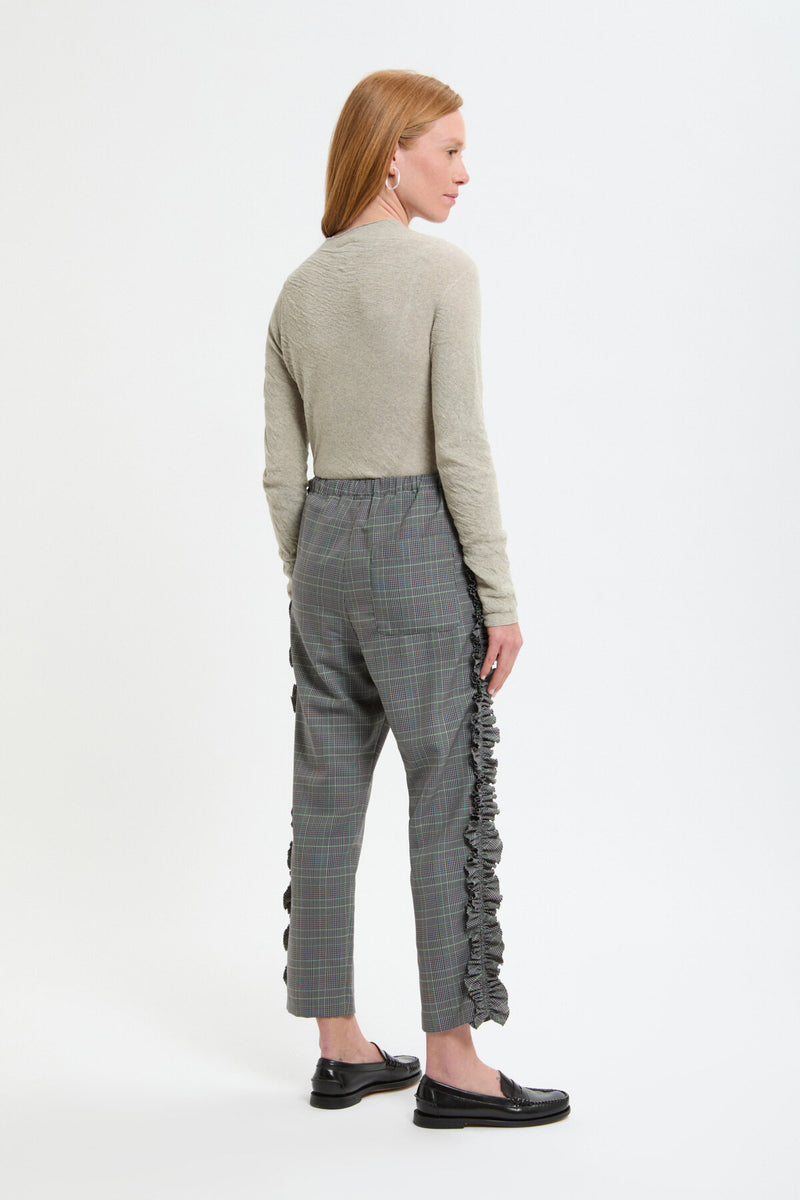 Pantaloni con volant laterali - Gabardine