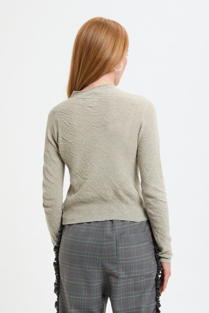 Mock Neck Sheer Sweater