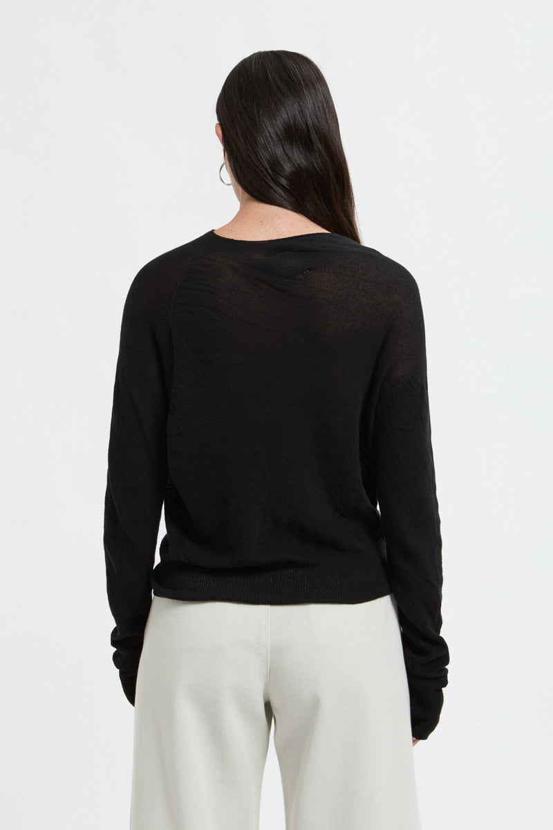 Maglione Trasparente con Collo Alto
