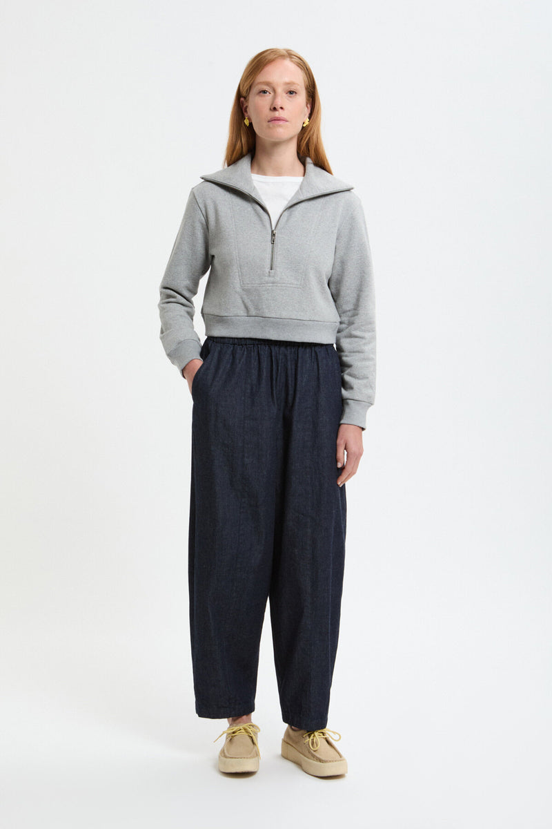 Felpa con Mezza Zip - French Terry