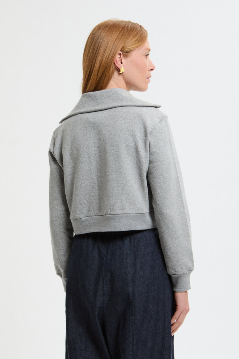 Felpa con Mezza Zip - French Terry