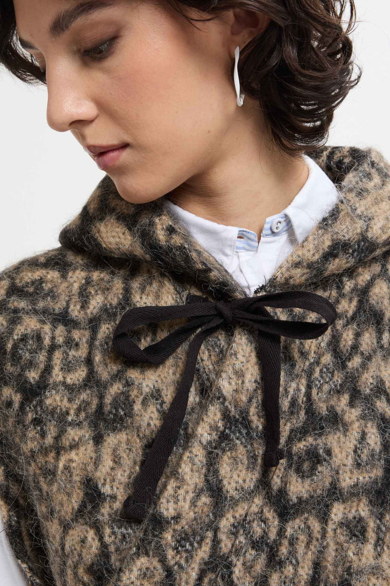 Gilet in Maglia con Chiusura a Portafoglio