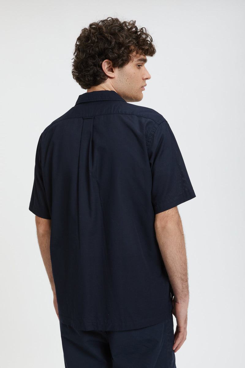 Open Collar Panama Shortsleeve Shirt