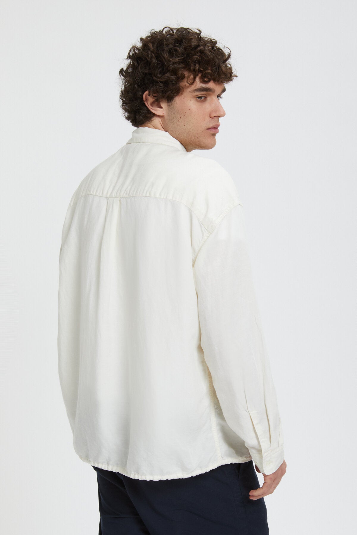 Open Collar Cupra Hemp Shirt Ecru by Nanamica | Men | WP Store
