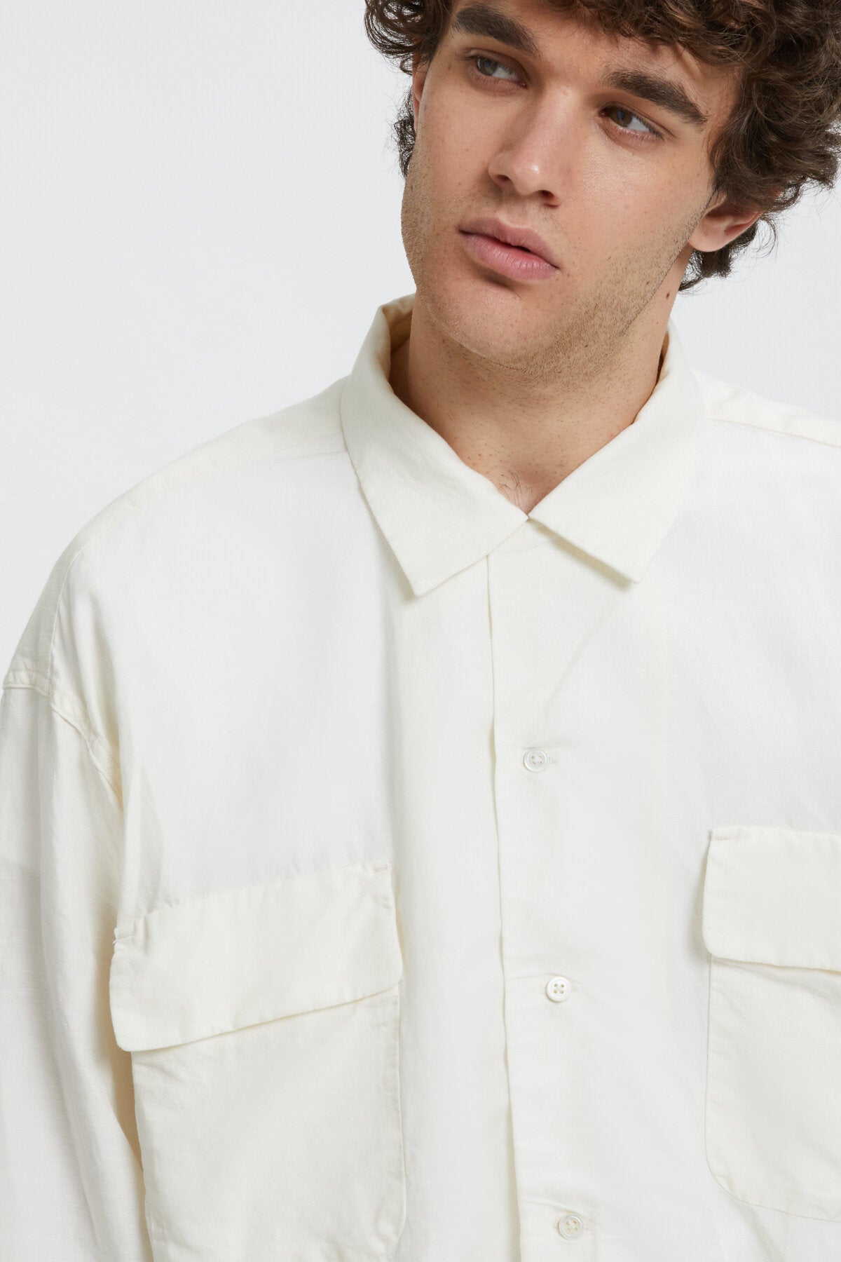 Open Collar Cupra Hemp Shirt Ecru by Nanamica | Men | WP Store