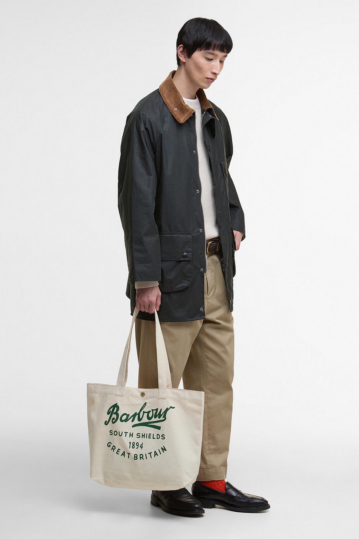 Script Tote Bag Natural by Barbour Men WP Store