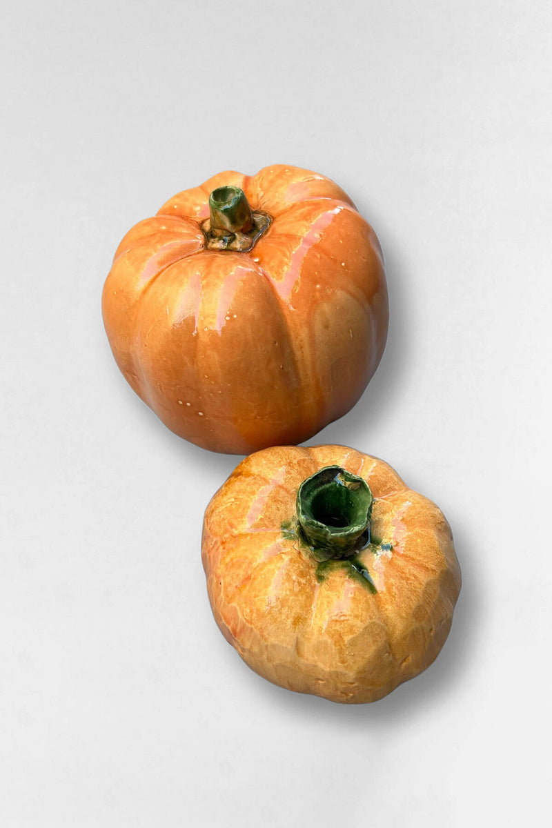 Glazed ceramic replica pumpkin