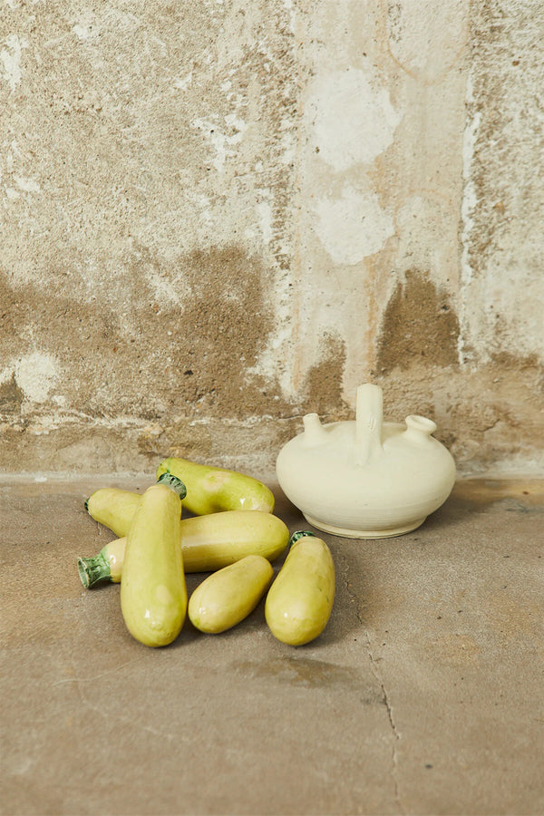 Zucchine replica in ceramica smaltata