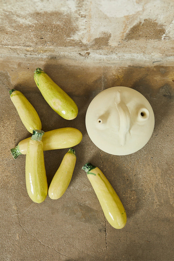Zucchine replica in ceramica smaltata