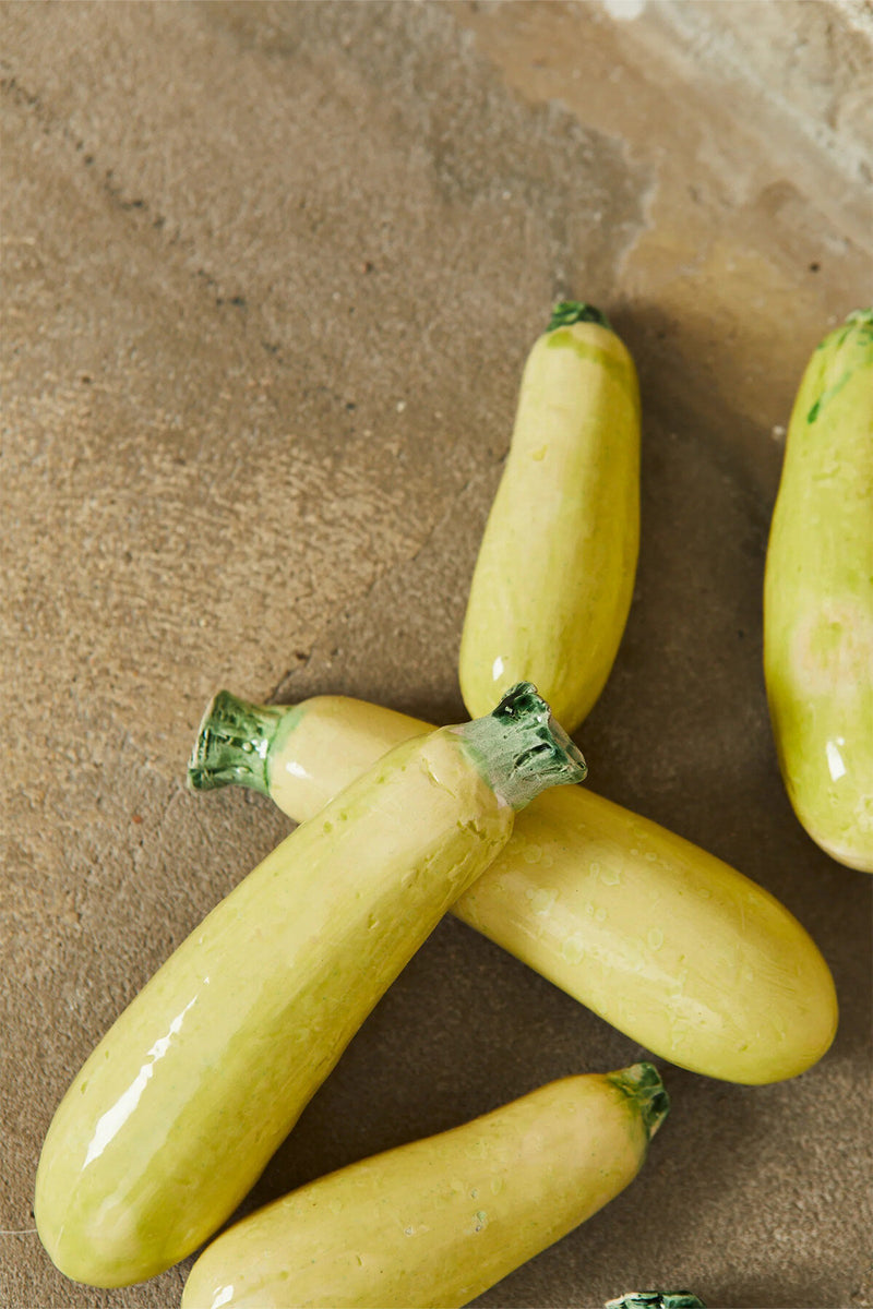 Glazed ceramic replica zucchini