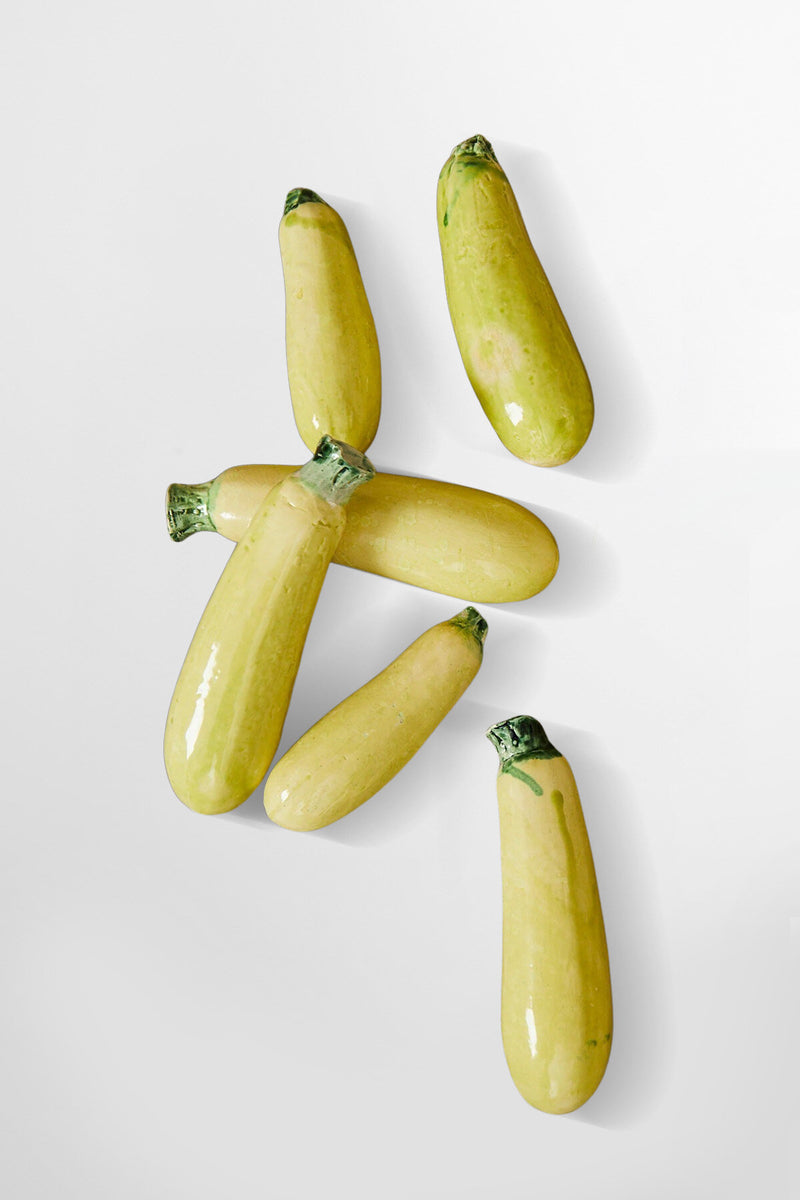 Glazed ceramic replica zucchini