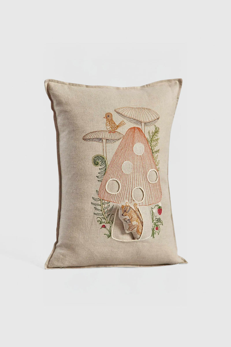 Mushroom House Pocket Pillow