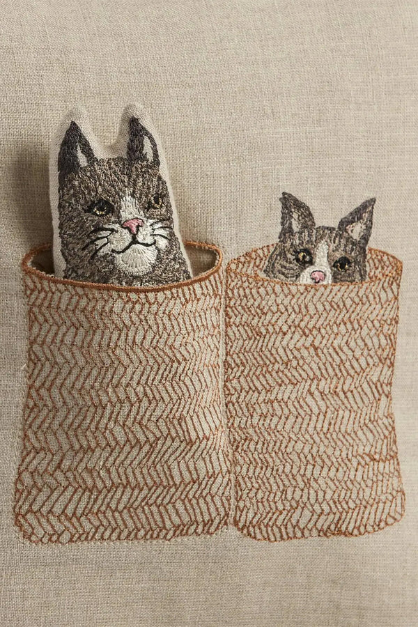 Cuscino tascabile Basket Cats