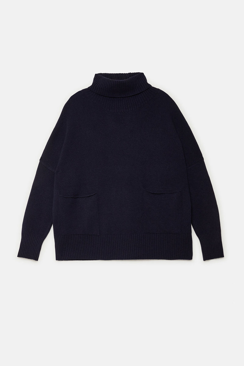 Ma'ry'ya navy blue wool turtleneck sweater